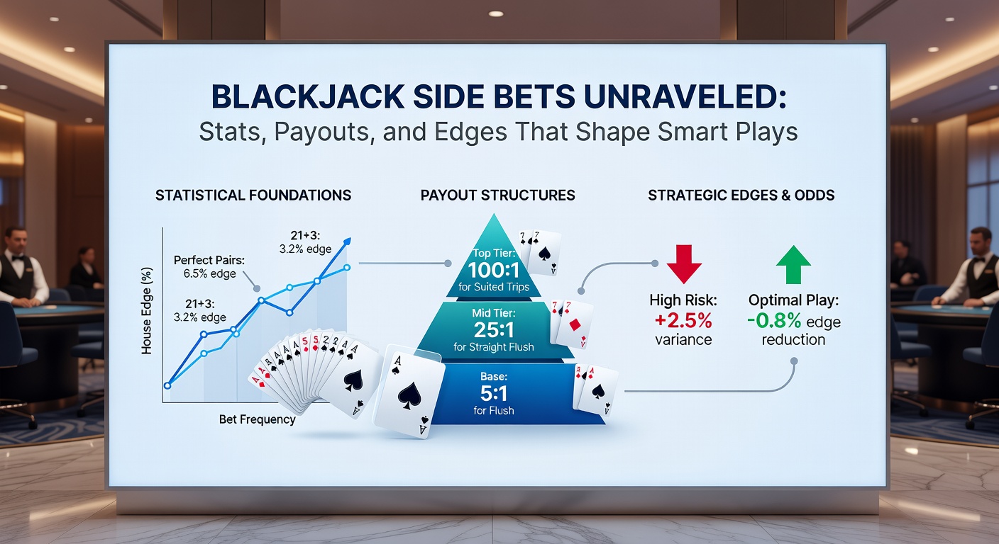 Detaillierte Tabelle mit Hausvorteilen verschiedener Blackjack-Nebenwetten, die Spielern hilft, die besten Optionen zu identifizieren